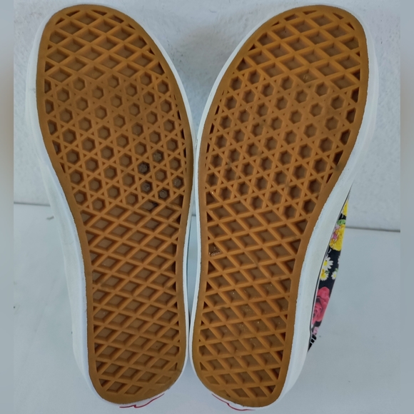 VANS Off The Wall Old Skool Black Suede Floral Skate Sneakers Women Size 5 - Picture 9 of 12